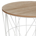 Paris Prix Table D'Appoint Design "Kumi" 41cm Blanc
