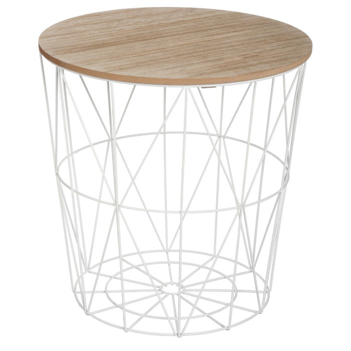 Paris Prix Table D'Appoint Design "Kumi" 41cm Blanc