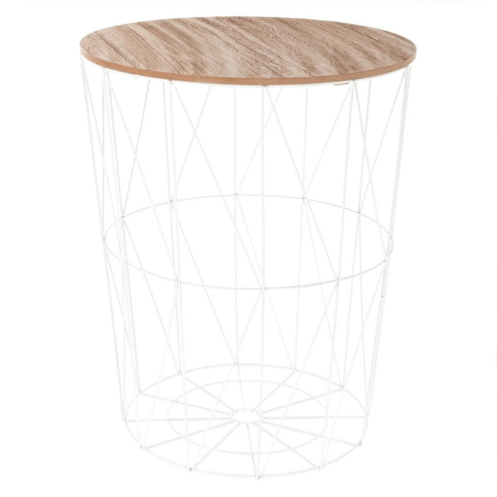 Paris Prix Table D'Appoint Design "Kumi" 57cm Blanc