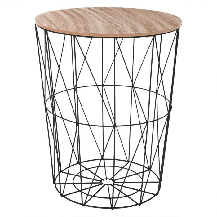 Paris Prix Table D'Appoint Design "Kumi" 57cm Noir