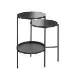 Paris Prix Table D'Appoint Design "Trio" 71cm Noir