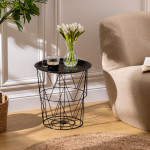 Paris Prix Table D'Appoint En Métal "Kumi" 40cm Noir