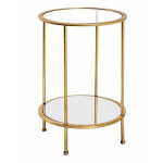 paris prix Table d'Appoint en Verre "Alizée" 55cm Or