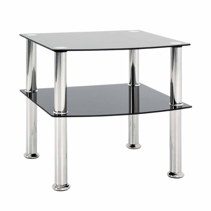 Paris Prix Table D'Appoint En Verre "Gaïa" 45cm Noir