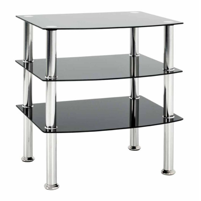 Paris Prix Table D'Appoint En Verre "Gaïa" 59cm Noir