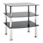 paris prix Table d'Appoint en Verre "Gaïa" 59cm Noir