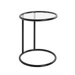 paris prix Table d'Appoint Verre "Blaise" 55cm Noir