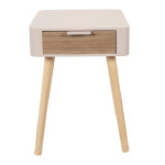 Paris Prix Table De Chevet 1 Tiroir "Bois" 48cm Rose