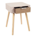Paris Prix Table De Chevet 1 Tiroir "Bois" 48cm Rose