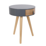 Paris Prix Table De Chevet 1 Tiroir "Nora" 46cm Gris
