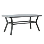 paris prix Table de Jardin "Virya" 160cm Noir & Gris