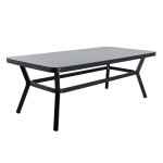 paris prix Table de Jardin "Virya" 200cm Noir & Gris