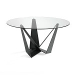 paris prix Table de Repas Ronde "Abril" 150cm Noir