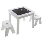 Paris Prix Table Enfant & 2 Tabourets "Bac" 57cm Gris