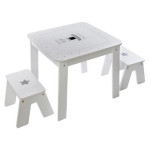 paris prix Table Enfant & 2 Tabourets "Bac" 57cm Gris