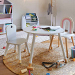 Paris Prix Table Enfant Design "Douceur" 60cm Blanc