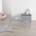 Paris Prix Table Enfant Design "Douceur" 60cm Gris
