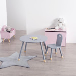 Paris Prix Table Enfant Design "Douceur" 60cm Gris