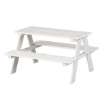 paris prix Table Enfant en Bois "Massif" 90cm Blanc