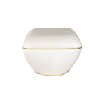 Paris Prix Tabouret Carré "Contessa" 60cm Ivoire & Or