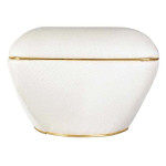paris prix Tabouret Carré "Contessa" 60cm Ivoire & Or