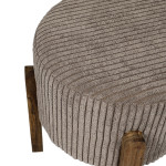 Paris Prix Tabouret Côtelé Rond "Scott" 35cm Taupe