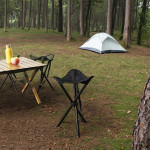 Paris Prix Tabouret De Camping "Pliable" 45cm Noir