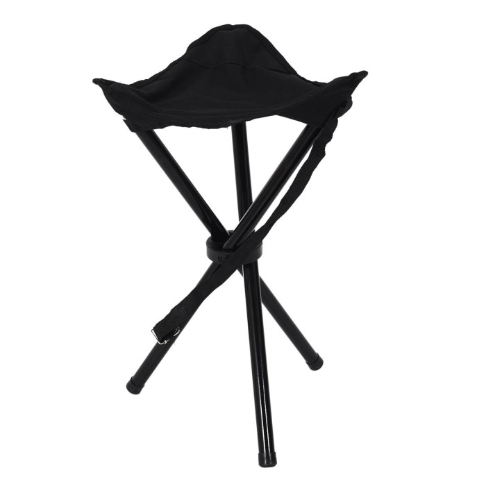 Paris Prix Tabouret De Camping "Pliable" 45cm Noir
