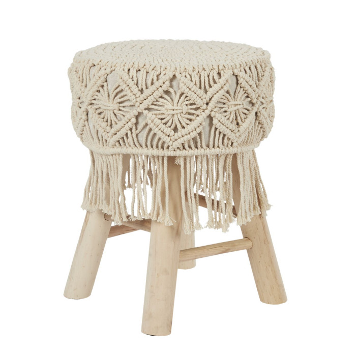 Paris Prix Tabouret Déco "Boho" 42cm Beige