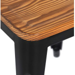 Paris Prix Tabouret Design "Ruso" 45cm Noir & Naturel