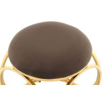 Paris Prix Tabouret Design "Whitney" 45cm Taupe & Or