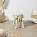 Paris Prix Tabouret En Bois "Pampa" 40cm Beige