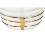 Paris Prix Tabouret En Tissu "Doric" 50cm Ivoire & Or