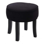 Paris Prix Tabouret En Velours "Adriel" 35cm Noir