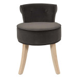 Paris Prix Tabouret En Velours "Eleonor" 58cm Gris