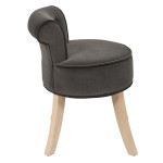 Paris Prix Tabouret En Velours "Eleonor" 58cm Gris