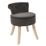 paris prix Tabouret en Velours "Eleonor" 58cm Gris