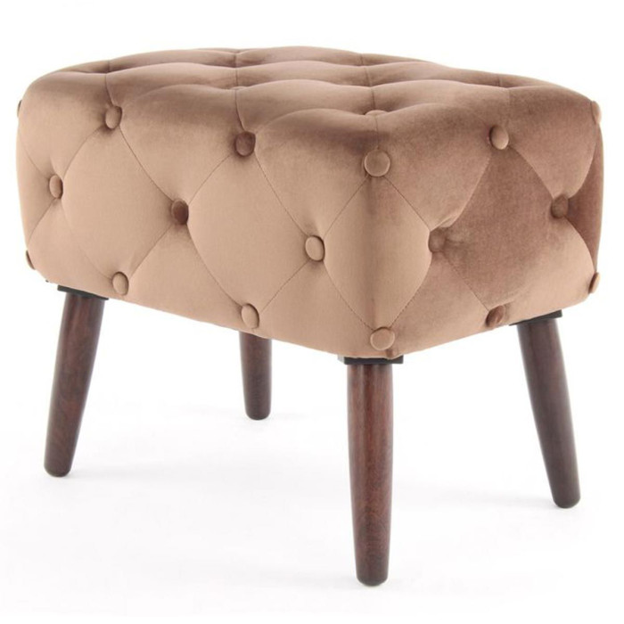Paris Prix Tabouret En Velours "Piano" 60cm Marron
