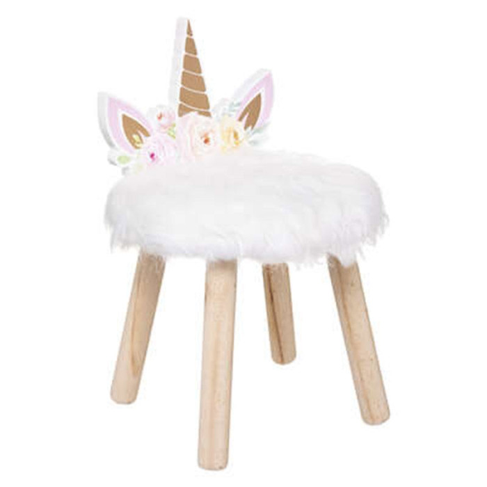 Paris Prix Tabouret Enfant "Licorne" 40cm Blanc