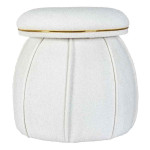 paris prix Tabouret Rond Déco "Corin" 55cm Blanc & Or