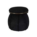 Paris Prix Tabouret Rond Déco "Corin" 55cm Noir & Or