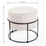 Paris Prix Tabouret Rond Design "Socle" 48cm Naturel