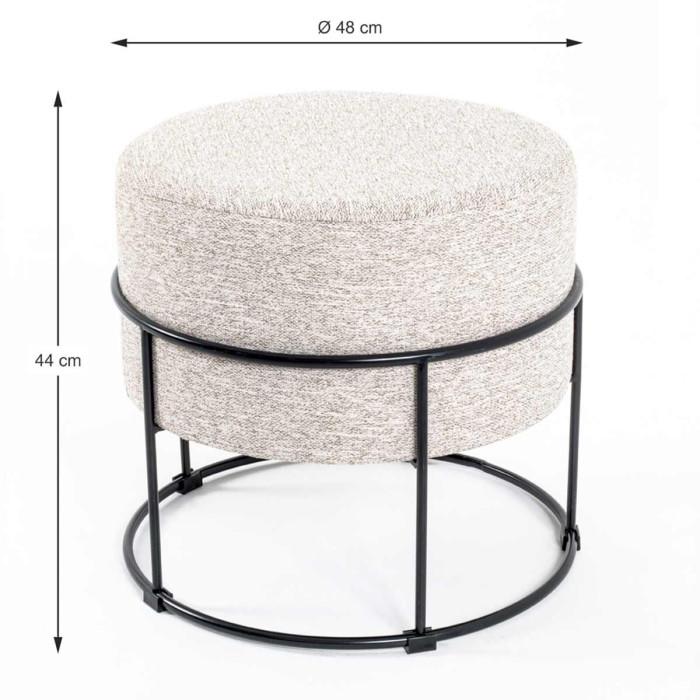 Paris Prix Tabouret Rond Design "Socle" 48cm Naturel
