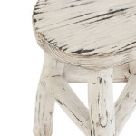 Paris Prix Tabouret Rond En Bois "Menor" 50cm Blanc