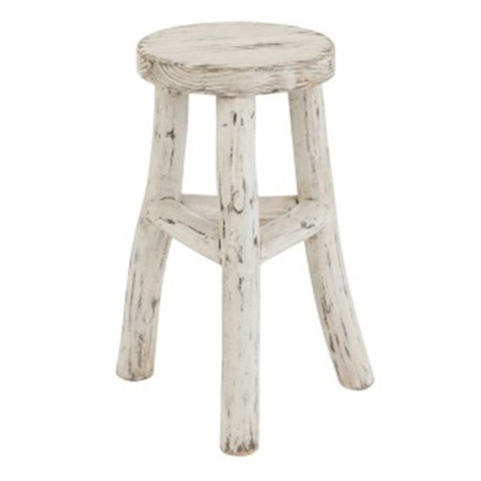 Paris Prix Tabouret Rond En Bois "Menor" 50cm Blanc