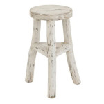 paris prix Tabouret Rond en Bois "Menor" 50cm Blanc