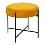 paris prix Tabouret Rond en Velours "Arty" 47cm Ocre