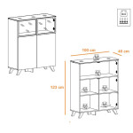 Paris Prix Vitrine LED "Thin" 123cm Noir & Naturel