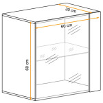 Paris Prix Vitrine Murale LED "Switch" 60cm Noir