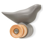 paris prix Patère 1 Crochet Design "Oiseau" 11cm Gris